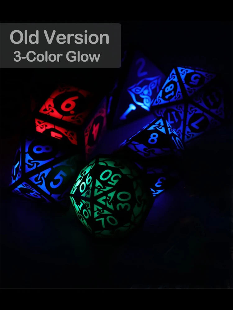 LED Dice Set , DND Dice, Shake to Light Up Colorful Dice, Dungeon and Dragons Dice , Role Playing Dice for D&D Table Games 3color glow