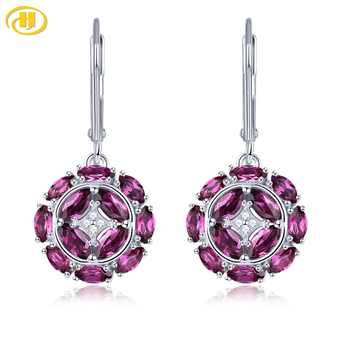 Natural Tanzanite Sterling Silver S925 Women Drop Earring 2.3 Carats Genuine Gemstone Classic Exquisite Style Fine Jewelrys Natural Garnet