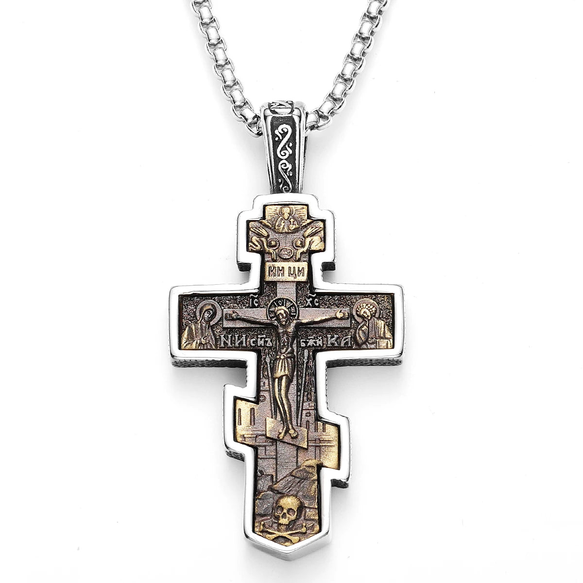Exorcist Jesus Cross Brass Stainless Steel Men Necklaces Pendant Chain Punk for Women Fashion Jewelry Gift Wholesale Dropshiping