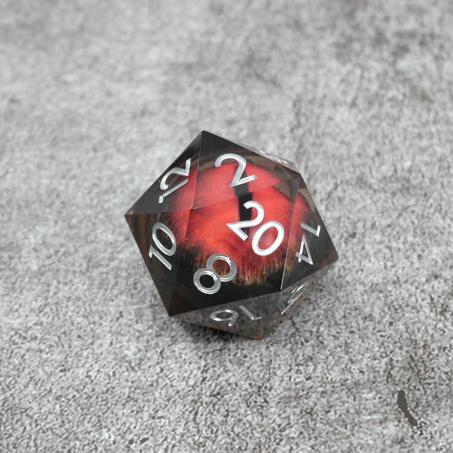 Smaug's Eye | Giant D20 Moving Eye DnD Dice | Acrylic RPG Gaming Dice