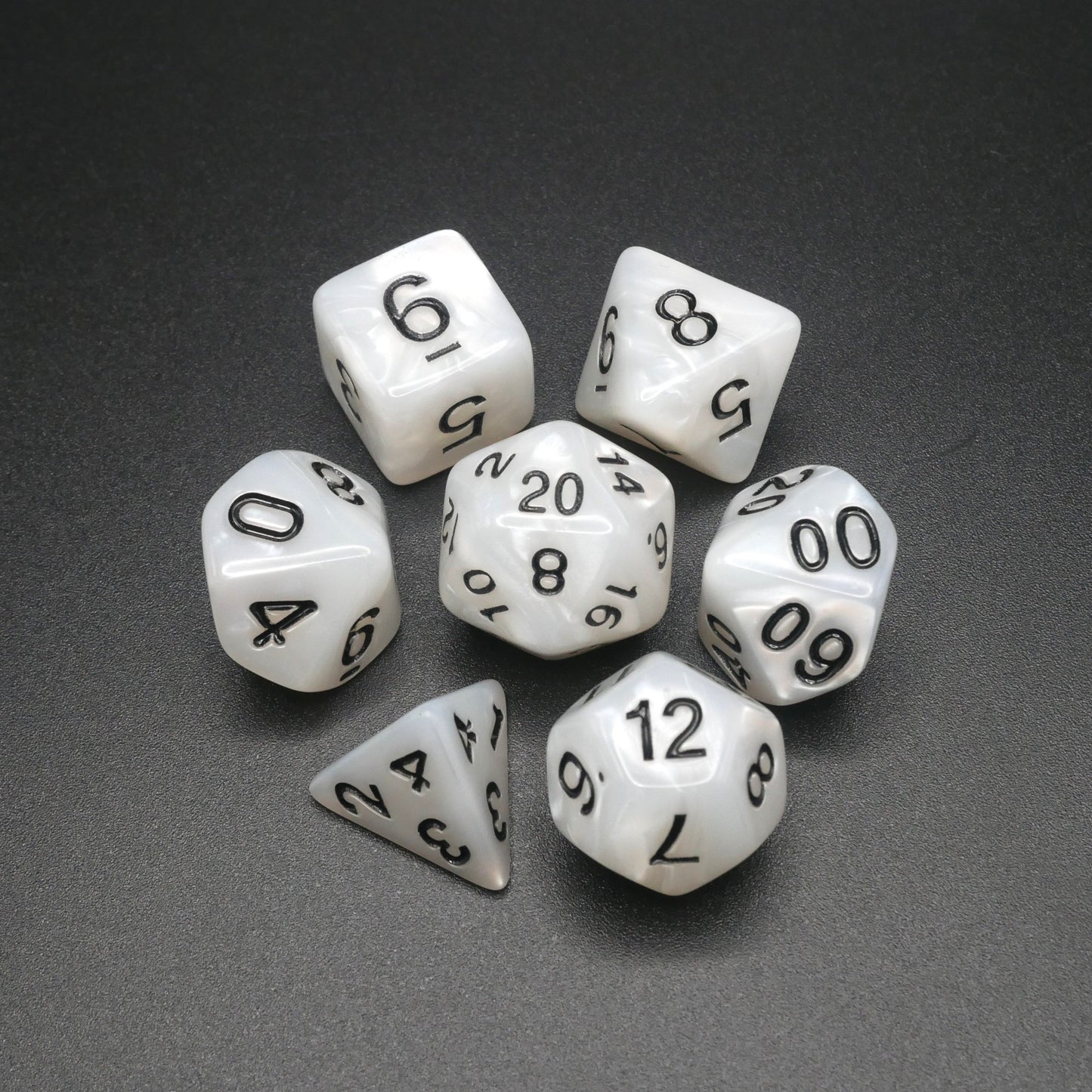Snowy Owl - 7 Piece DnD Dice Set | Acrylic RPG Gaming Dice