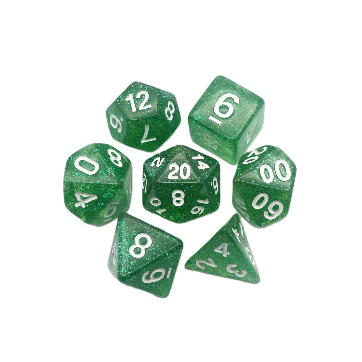 Spearmint Drop - 7 Piece DnD Dice Set | Acrylic RPG Gaming Dice