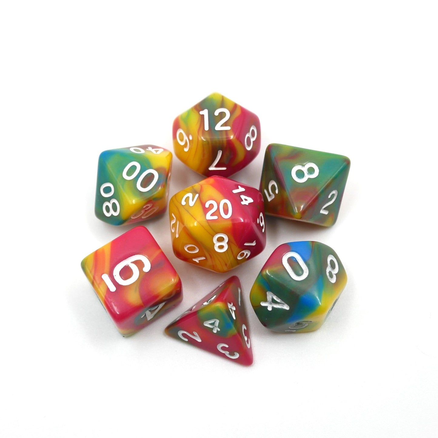 Spiral Lollipop - 7 Piece DnD Dice Set | Acrylic RPG Gaming Dice