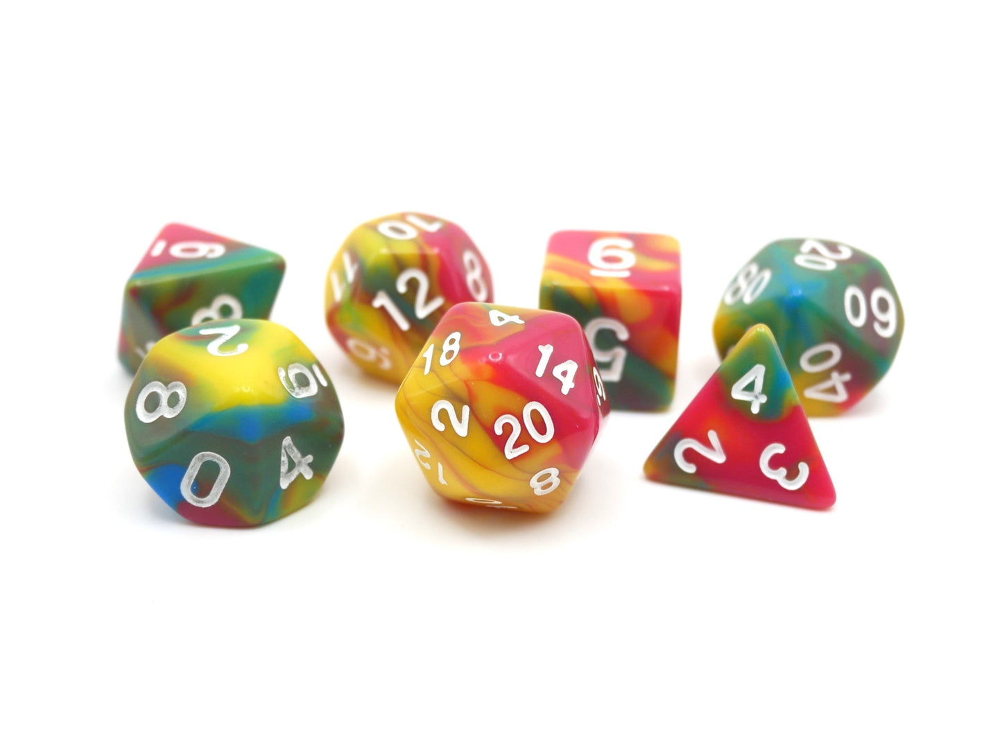 Spiral Lollipop - 7 Piece DnD Dice Set | Acrylic RPG Gaming Dice