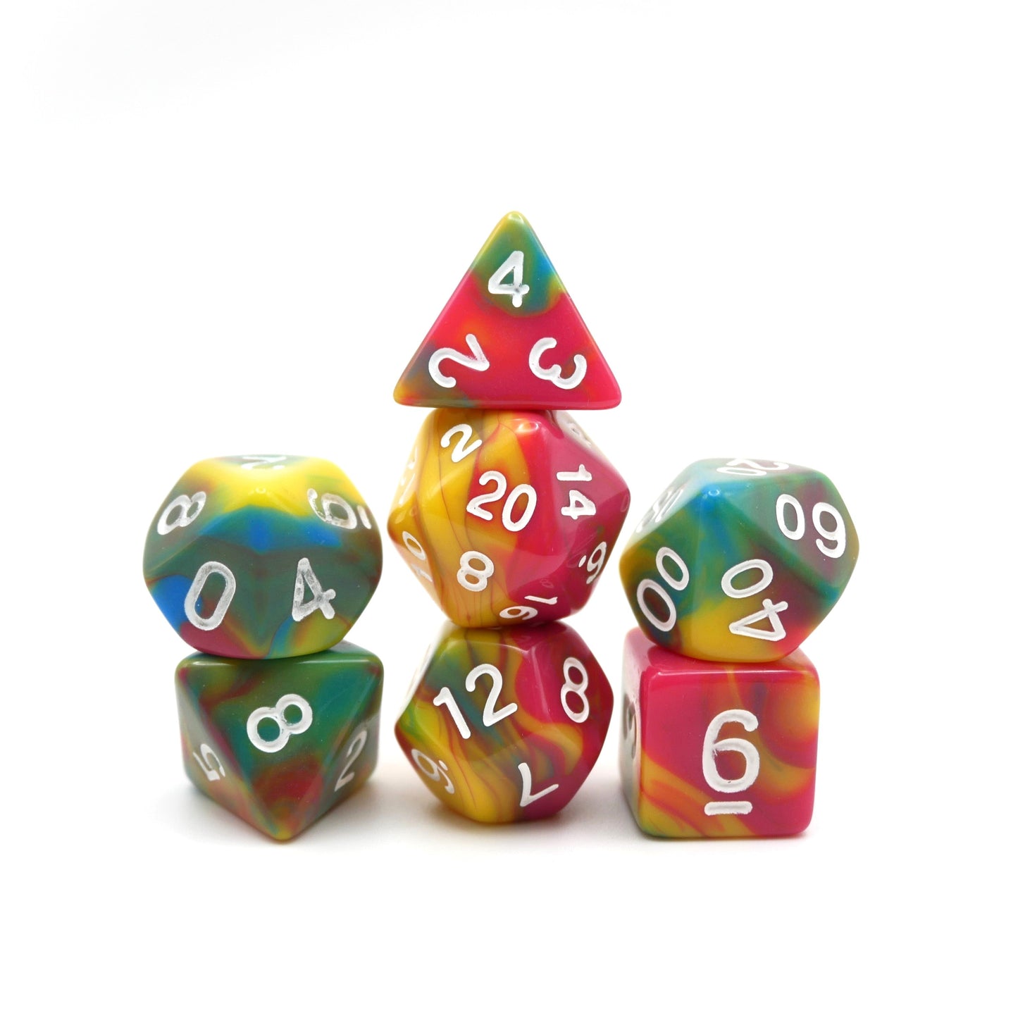 Spiral Lollipop - 7 Piece DnD Dice Set | Acrylic RPG Gaming Dice