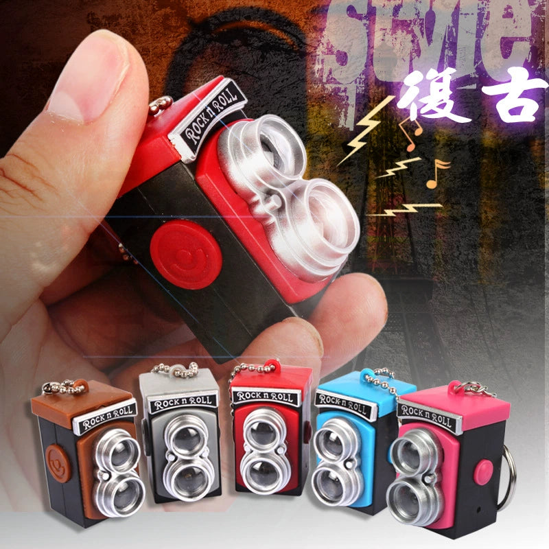 BS-034 Retro Camera Shape Pendant Sound Luminous Creative Gift Accessories SLR Camera Keychain