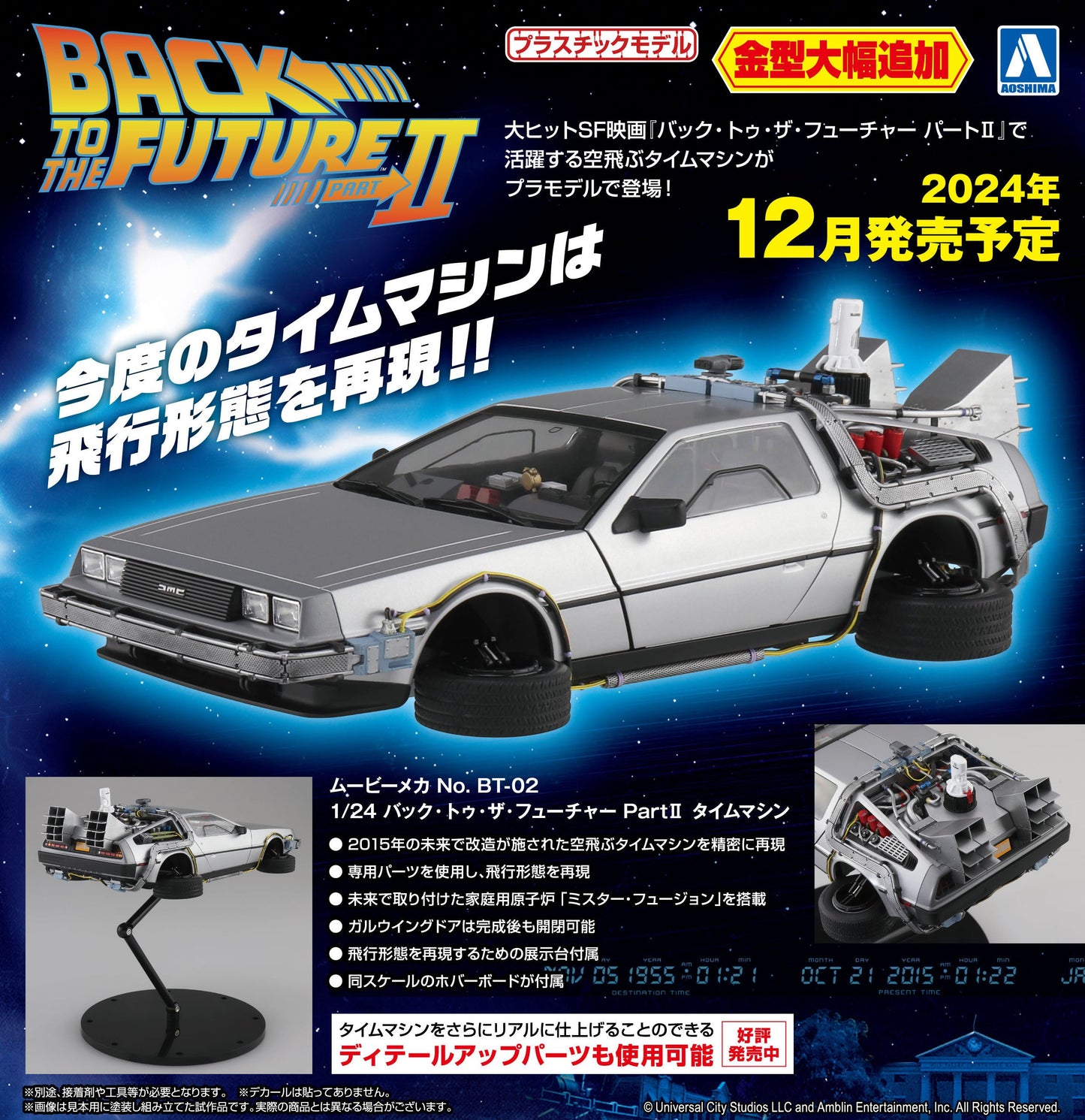 Back to the Future Part II DeLorean Time Machine 1:24 Scale Model Kit