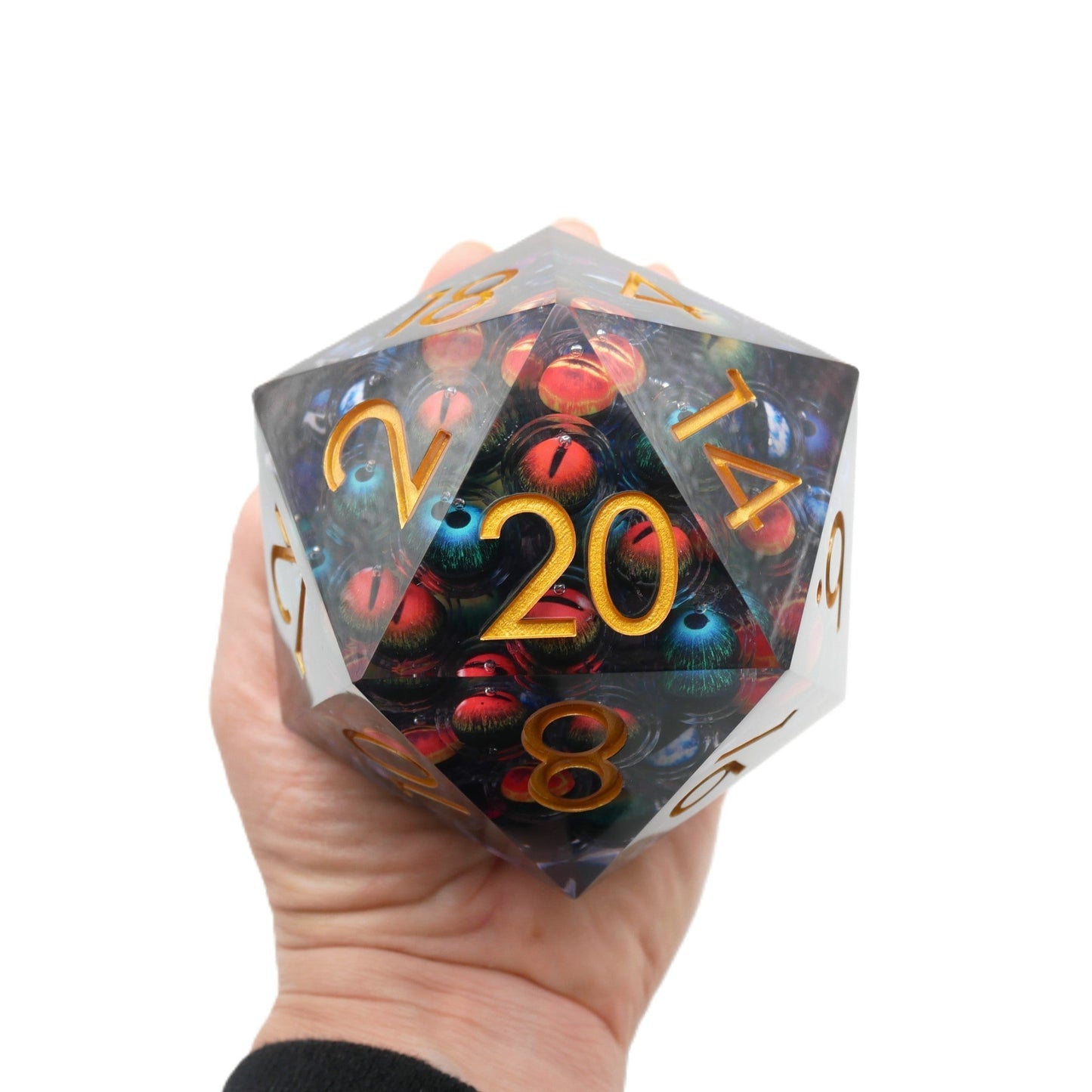 Hydra's Eyes | Table Smasher D20 Moving Eye DnD Dice | Acrylic RPG Gaming Dice