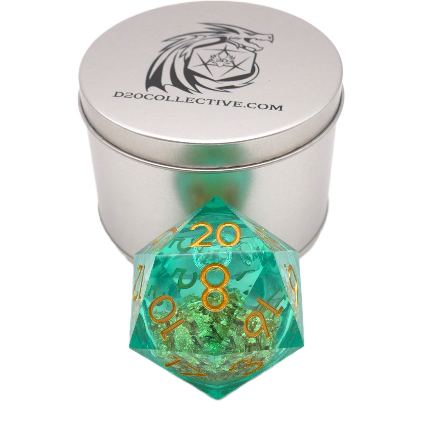 Leprechaun's Gold - Giant D20 Liquid Core DnD Dice Set | Acrylic RPG Gaming Dice