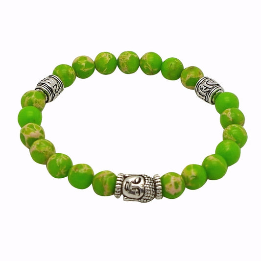Womens 7 Chakra Bracelets Bangle Light Green Healing Crystals Stone Yoga Reiki Chakra Pray Mala Charm Bracelet Jewelry Gift