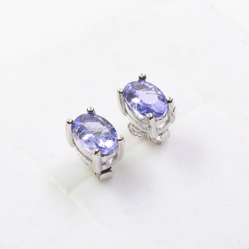 Dazzing tanzanite stud earrings 4*6mm natural tanzanite gemstone earrings solid 925 silver tanzanite earring small gem earrings