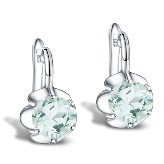 GEM&#39;S BALLET 5.47Ct Natural Green Amethyst Stud Earrings 925 Sterling Silver Gemstone Earrings For Women Wedding Fine Jewelry Default Title