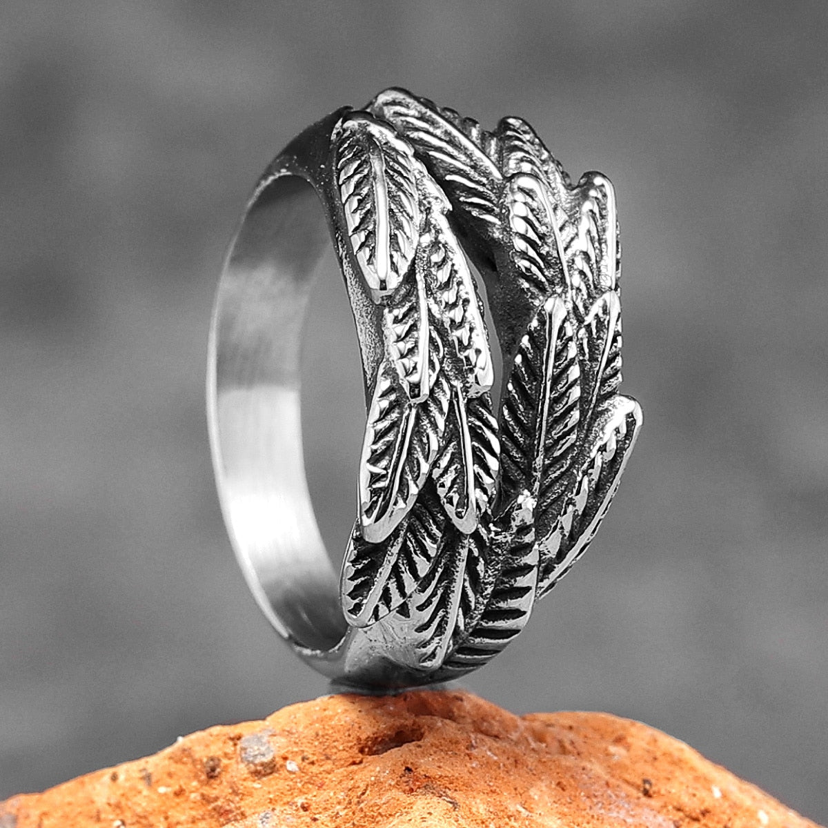 Ear of Wheat Plant Stainless Steel Mens Womens Rings Punk Trendy Unique Amulet for Male Biker Jewelry Creativity Gift