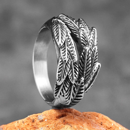 Ear of Wheat Plant Stainless Steel Mens Womens Rings Punk Trendy Unique Amulet for Male Biker Jewelry Creativity Gift