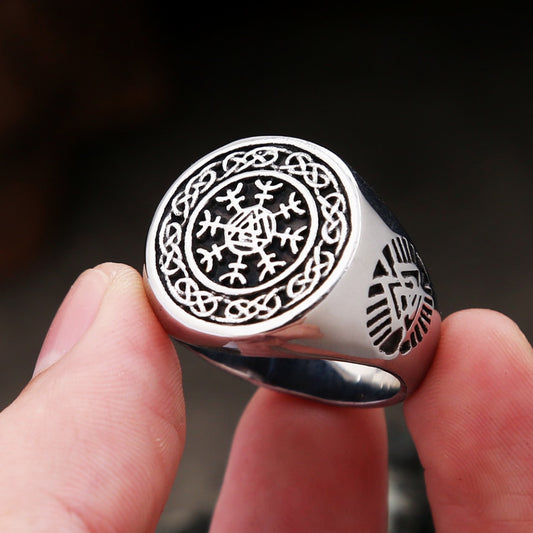 Nordic Viking Compass Ring 316L Stainless Steel Fashion Celtic Knot Rings For Men Women Biker Amulet Jewelry Gifts Dropshipping