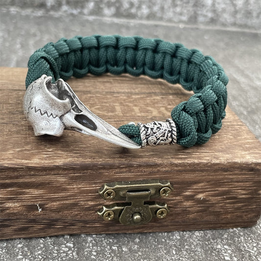 Nostalgia Norse Viking Raven Goth Skull Jewelry Trinity Dragon Beads Paracord Bangles Bracelets For Women Men Wiccan Jewelry