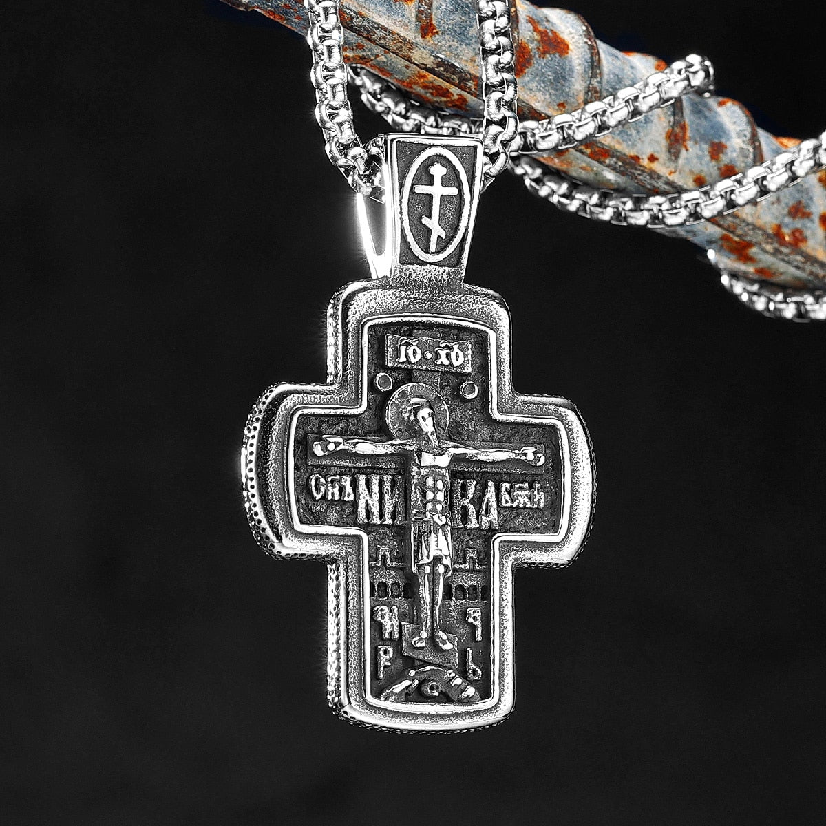 Religion Jesus Cross Stainless Steel Men Women Necklaces Pendants Chain Punk Gothic Trendy Jewelry Creativity Gift